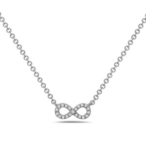 14k White Gold Diamond Infinity Necklace