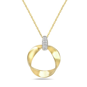 14k Yellow Gold Twisted Ribbon Pendant