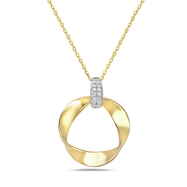 14k Yellow Gold Twisted Ribbon Pendant